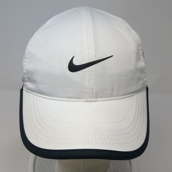 Nike Featherlight Strapback Hat White One Size Adjustable Swoosh Dri-Fit - Picture 2 of 10